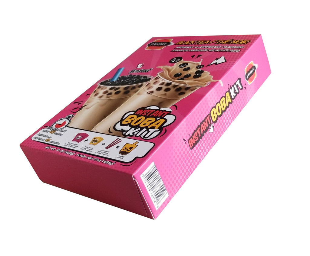 J-Basket Instant Boba Kit, Black Tea Flavor, 285g/10 oz. Box {Imported from Canada}