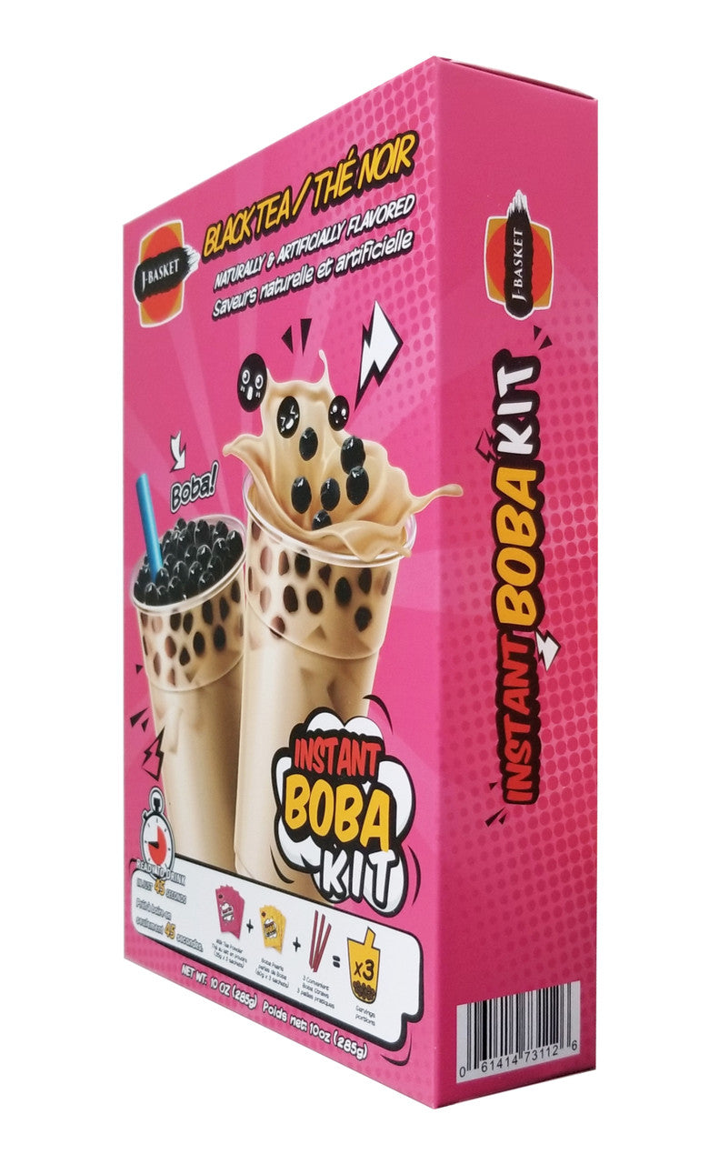 J-Basket Instant Boba Kit, Black Tea Flavor, 285g/10 oz. Box {Imported from Canada}