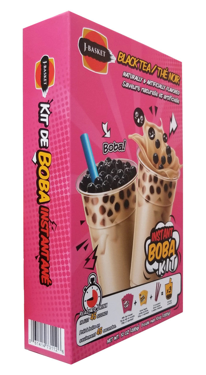 J-Basket Instant Boba Kit, Black Tea Flavor, 285g/10 oz. Box {Imported from Canada}