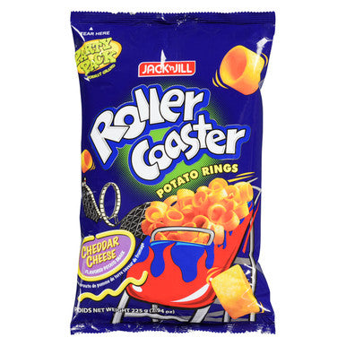 Jack 'n Jill Roller Coaster Potato Rings, Cheddar Cheese, 225g/7.9 oz., Bag Front Side