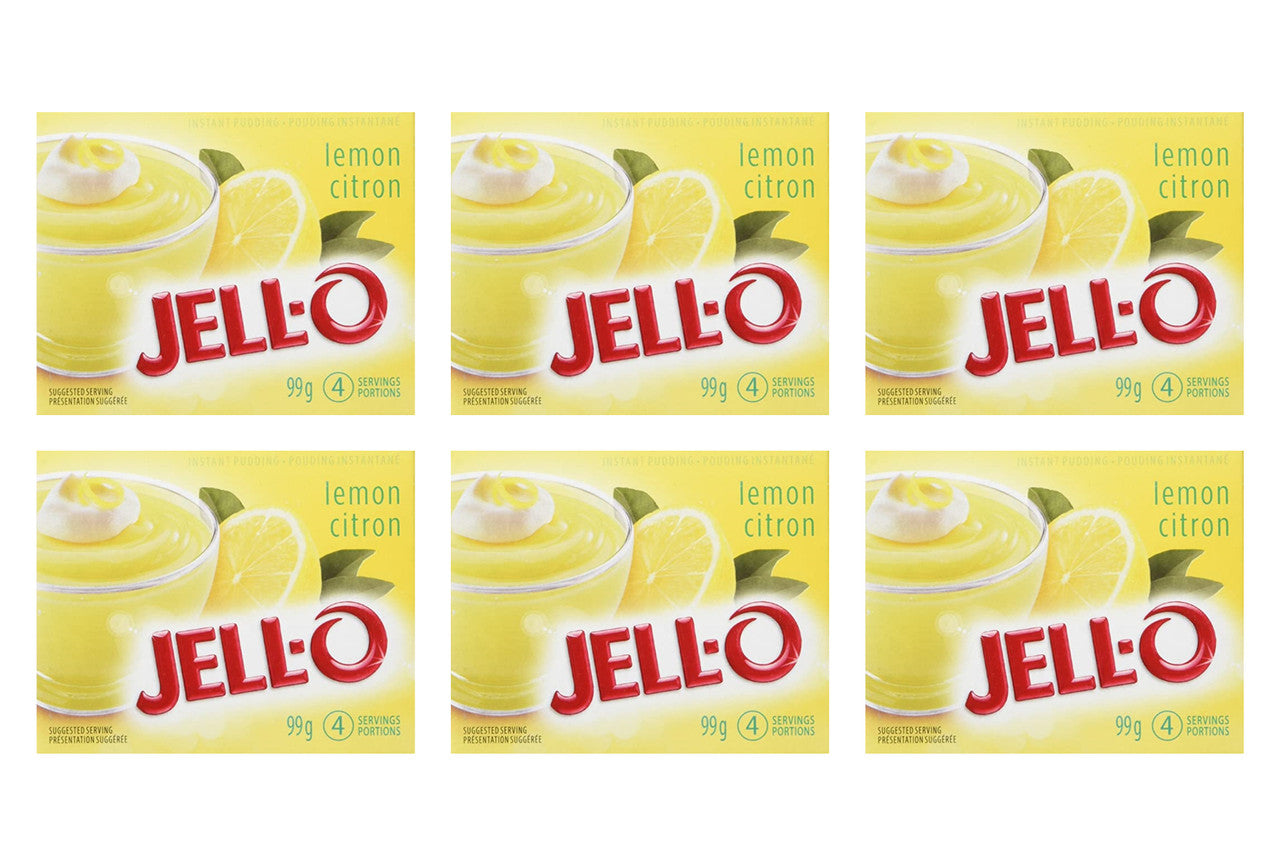 Jello Lemon Instant Pudding Mix, 99g/3.5oz., X 6 PKG.{Imported from Canada}