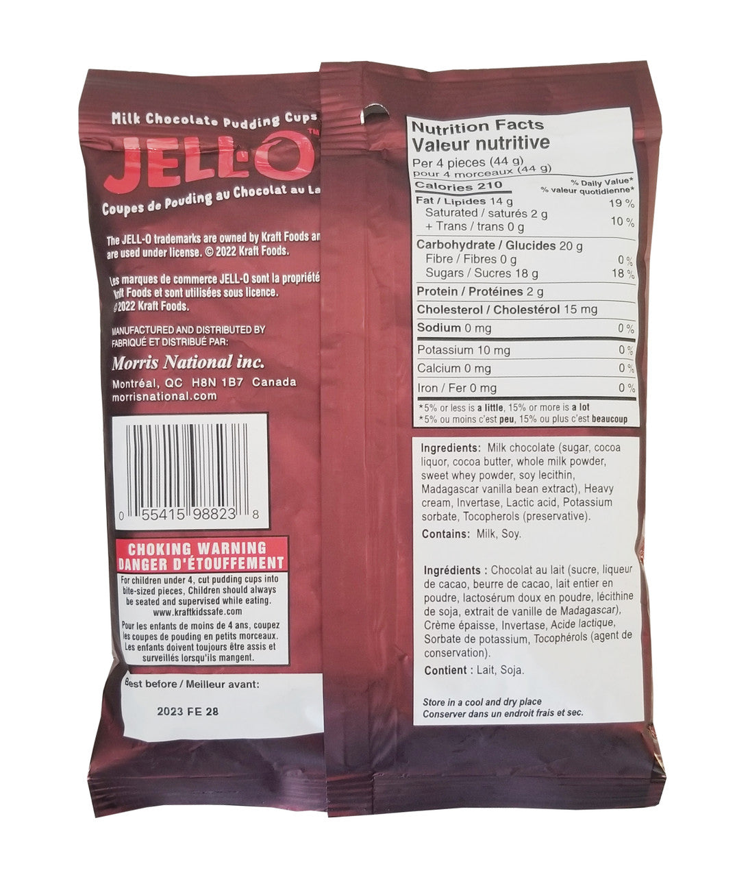 Jell-O Milk Chocolate Pudding Cups, 99g/3.5 oz. (Imported from Canada)