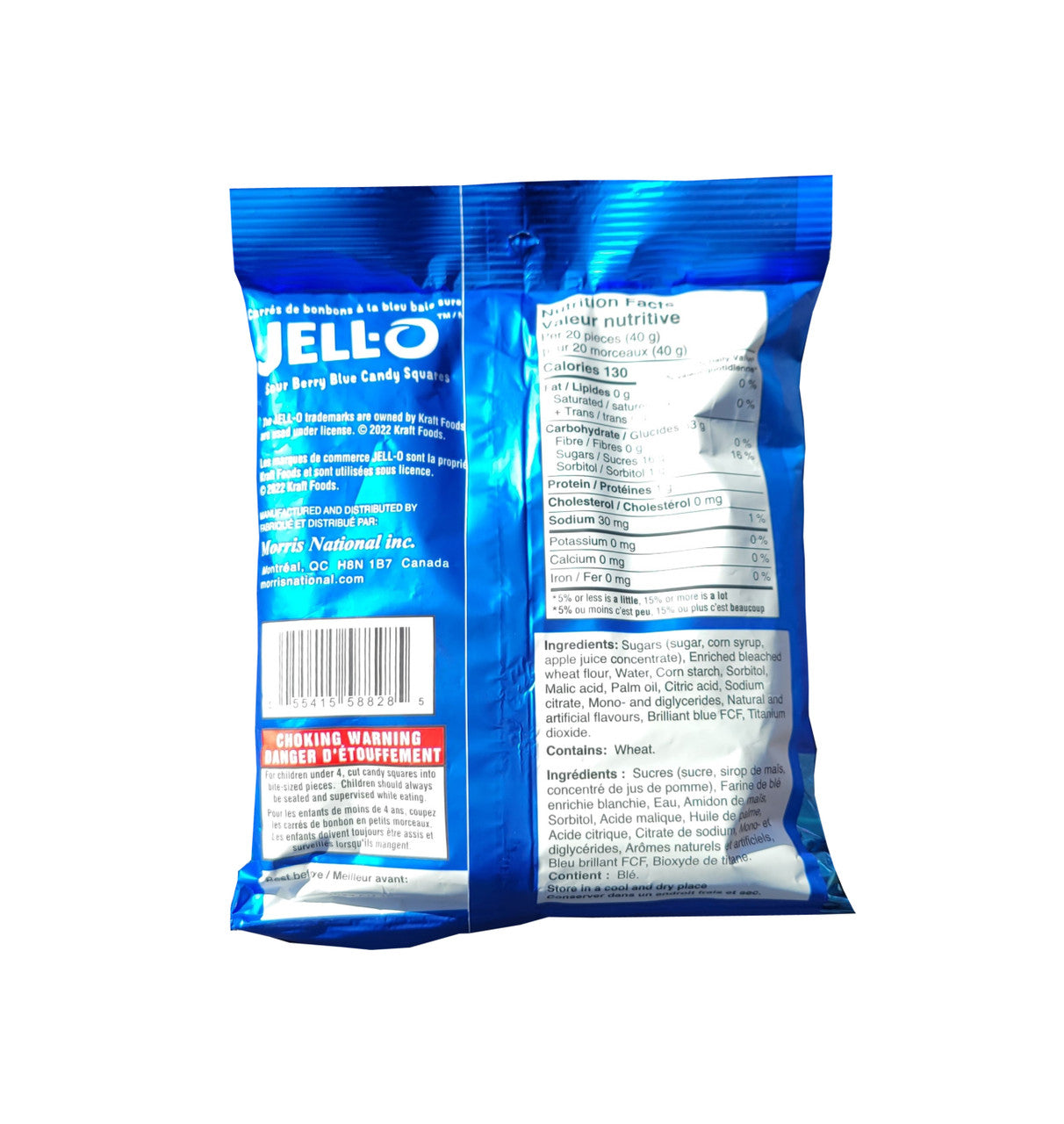 Jell-O Sour Berry Blue Candy Squares, 127g/4.5oz. (Imported from Canada)
