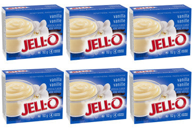 Jello Vanilla Instant Pudding, 102g/3.6oz., X 6 pkg, {Imported from Canada}