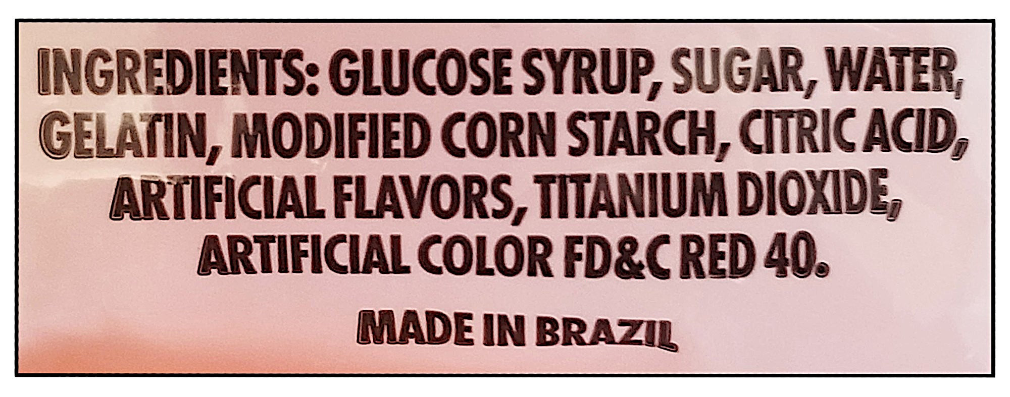 Jet Puffed Valentine's Day Strawberry Marshmallow Heart Gummies, 106g/3.75 oz - Ingredients Label