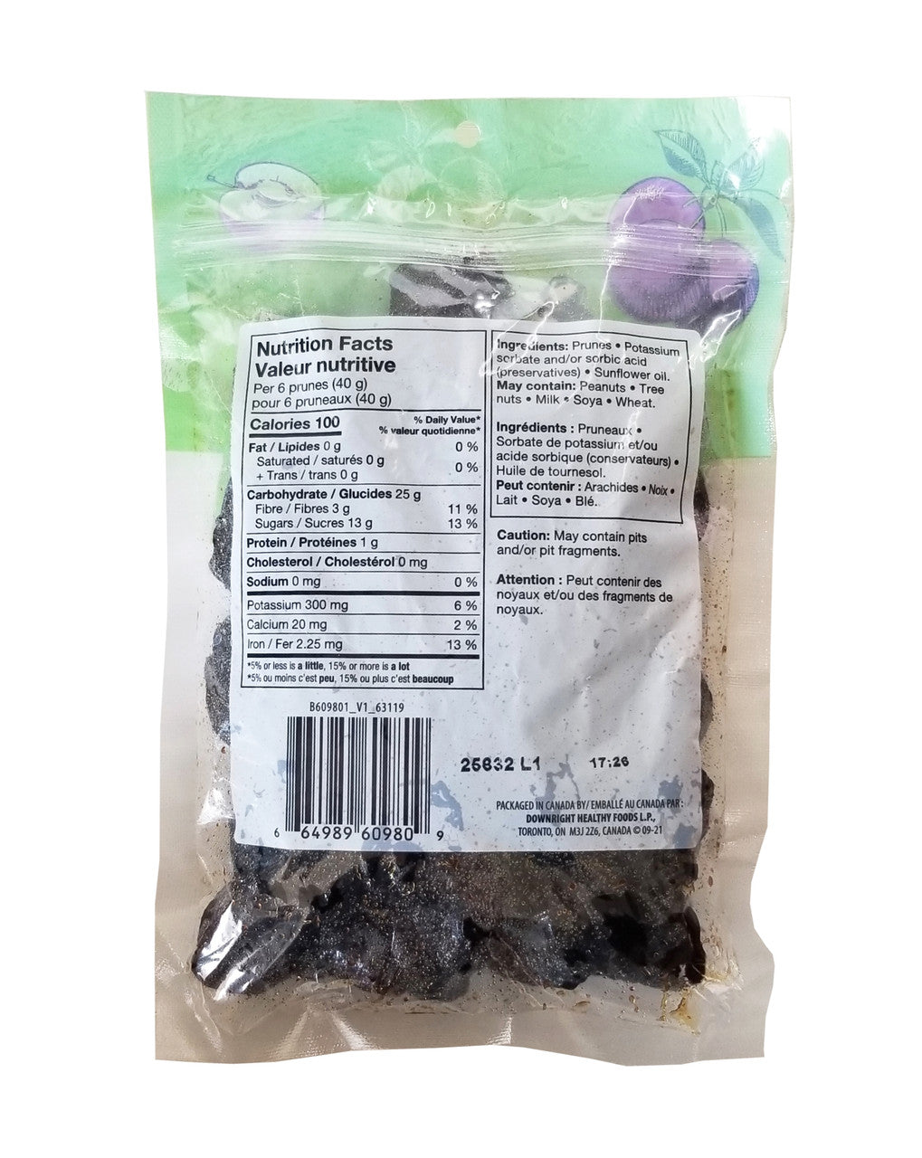Joe's Tasty Travels Large Dried Pitted Prunes, 300g/10.5 oz. Bag, {Canadian}