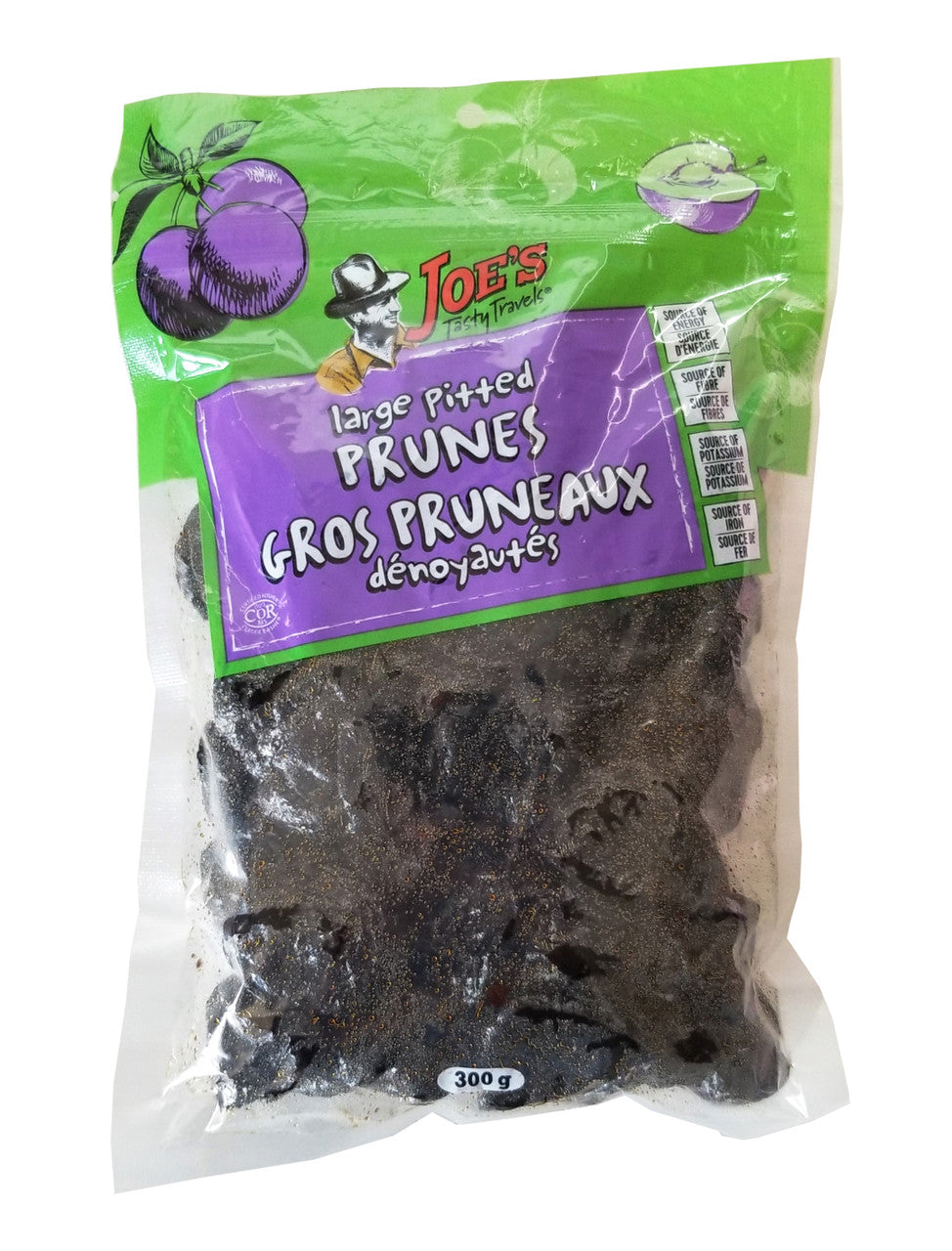 Joe's Tasty Travels Large Dried Pitted Prunes, 300g/10.5 oz. Bag, {Canadian}