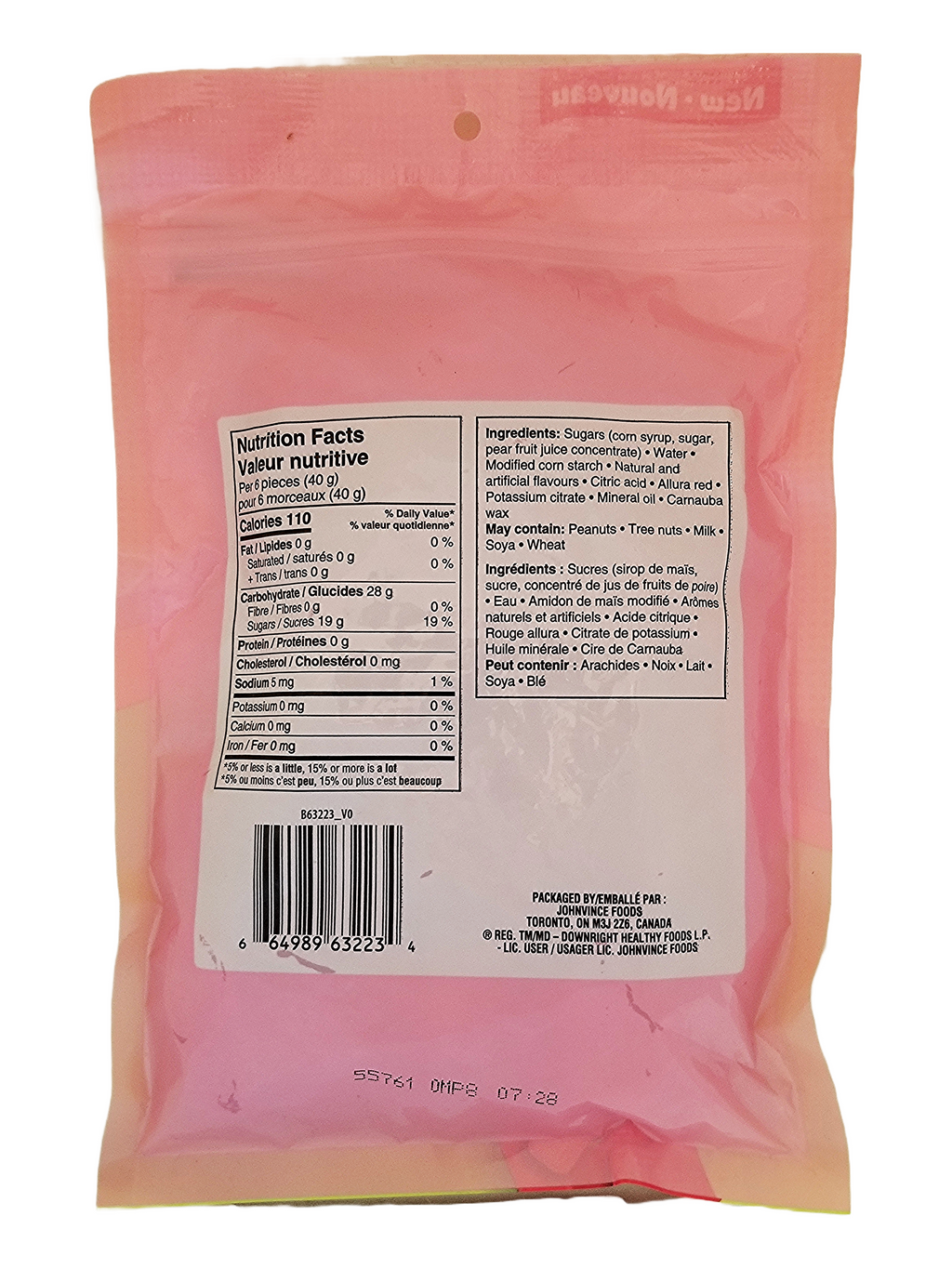 High Five Gummy Joe's Tasty Travels High-Five's Raspberry Gummy Candy, 350g/12.3 oz
