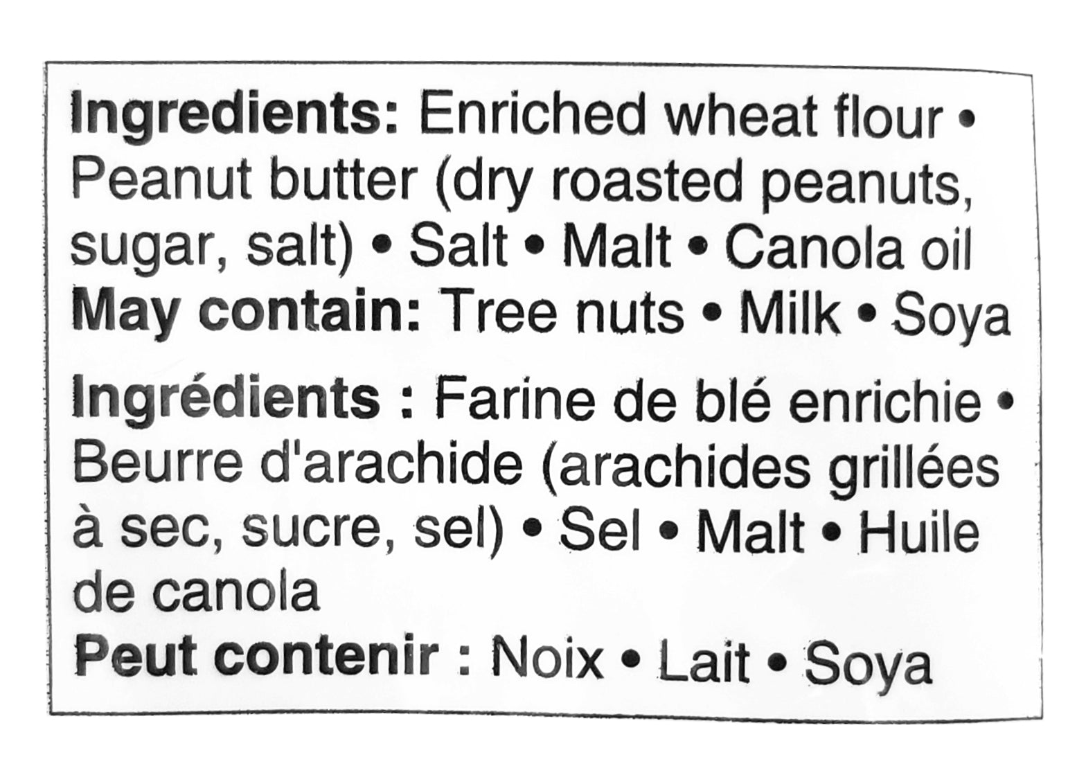 Joe's Tasty Travels Peanut Butter filled Pretzels, 250g/8.75 oz. Bag Ingredients