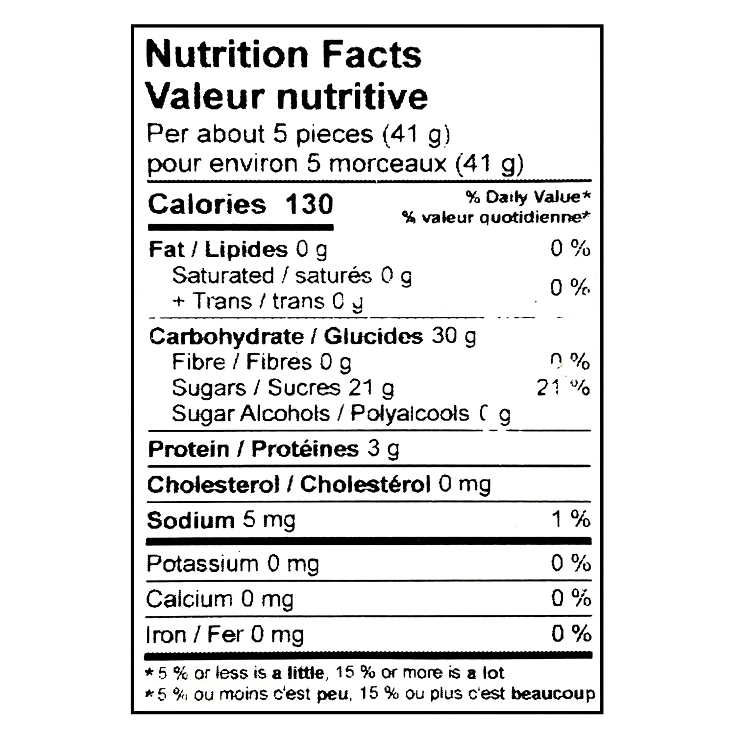 John Vince Foods Peach Rings 275g nutrition facts label