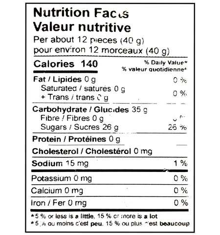 John Vince Foods Sour Cherries 300g nutrition facts label
