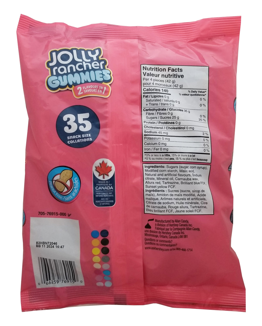 Jolly Rancher 2-in-1 Assorted Gummies, 35ct, 367g/12.8 oz. Bag