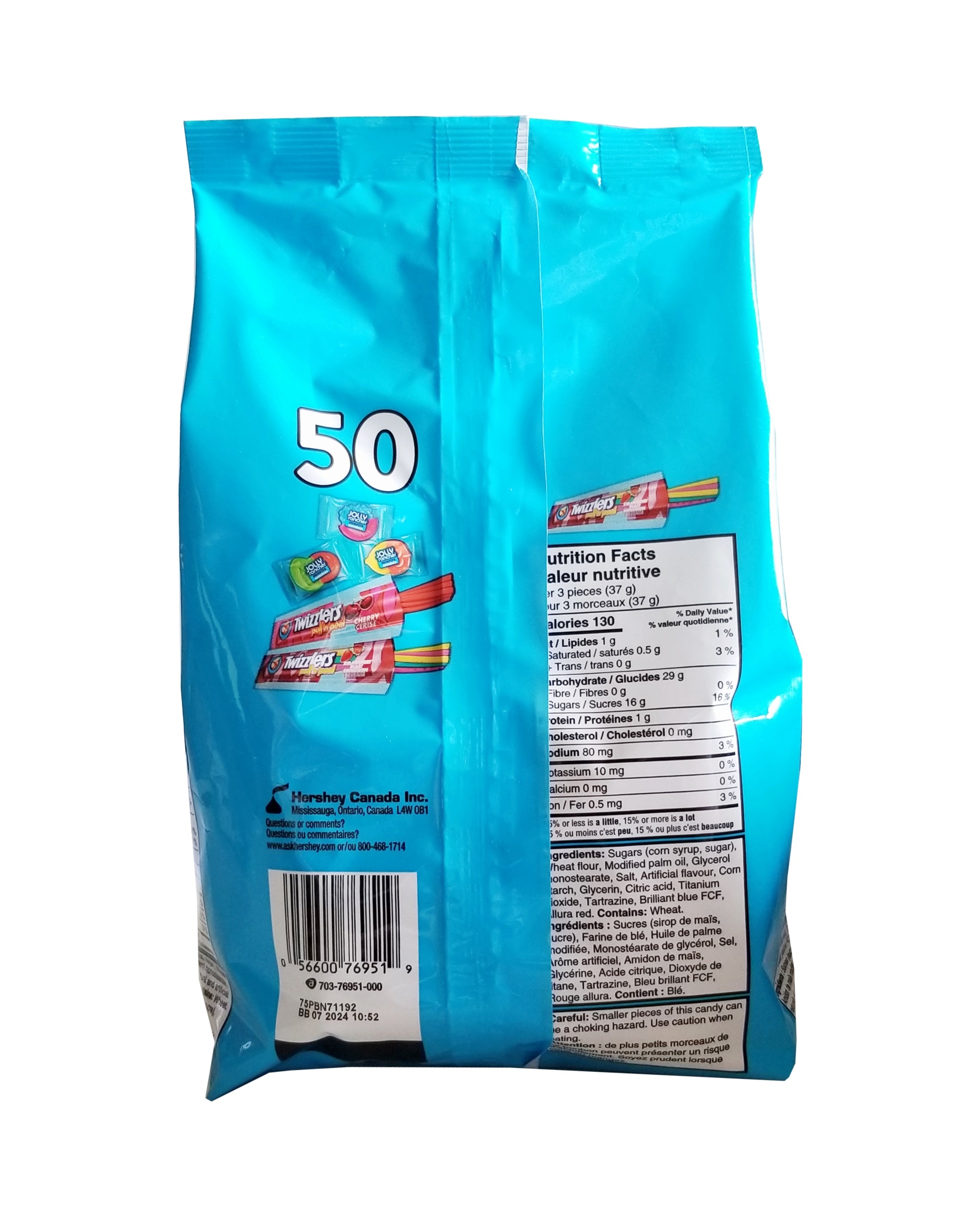 Hershey's Halloween Assorted Peanut Free Jolly Rancher and Twizzlers Mix, 50ct., 582g/1.3 lbs.