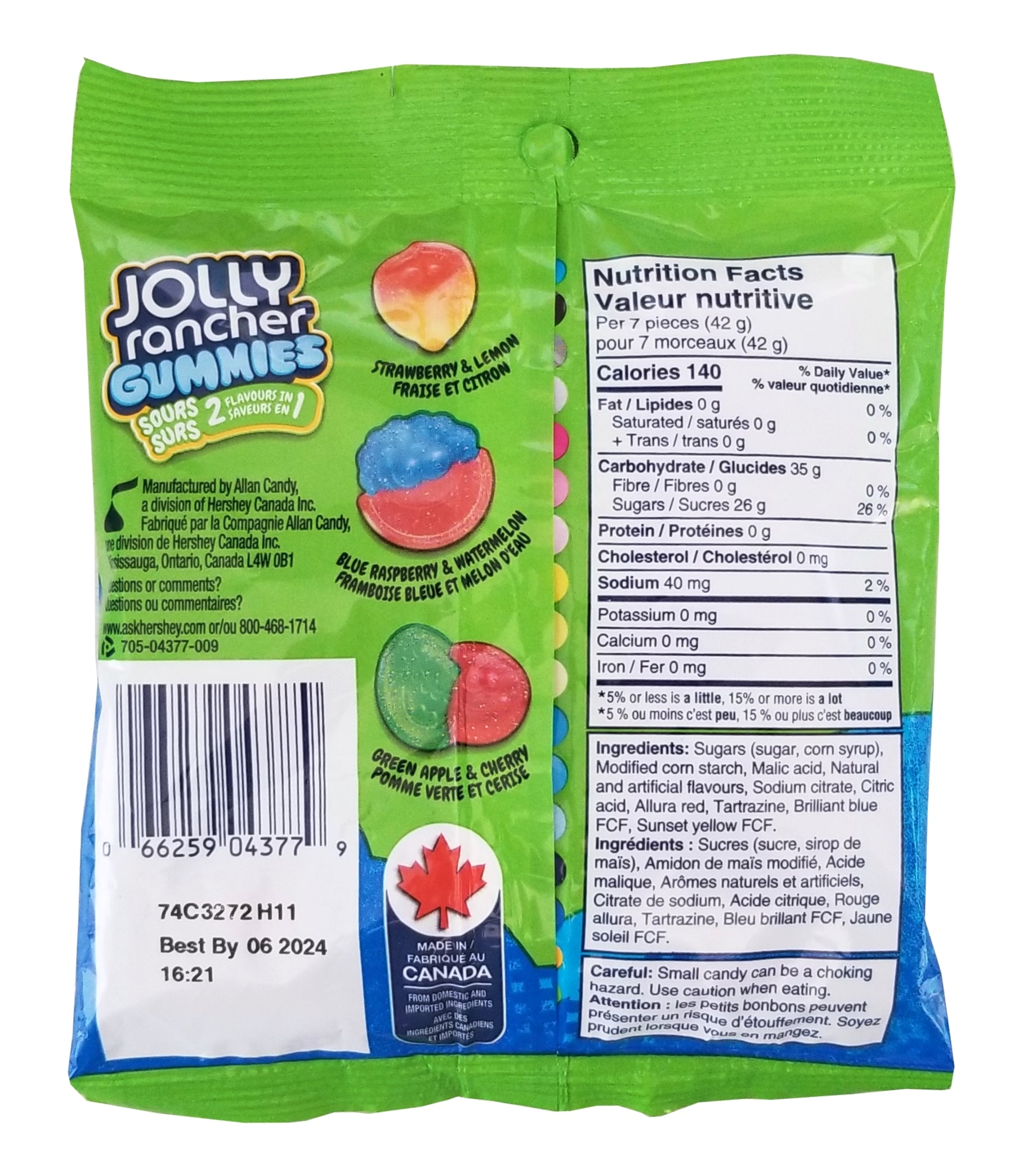 Jolly Rancher Sours 2-in-1 Gummies, 182g/6.4 oz