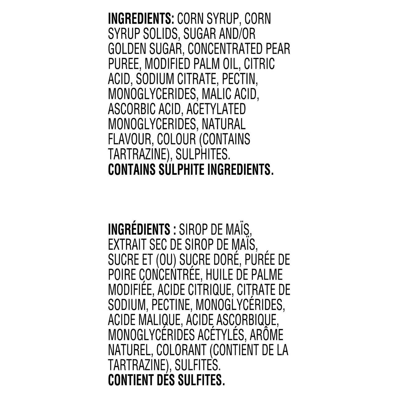 Jolly Rancher Fruit Roll-Ups, Gluten Free Flavoured Snacks, 141g/5 oz Ingredients