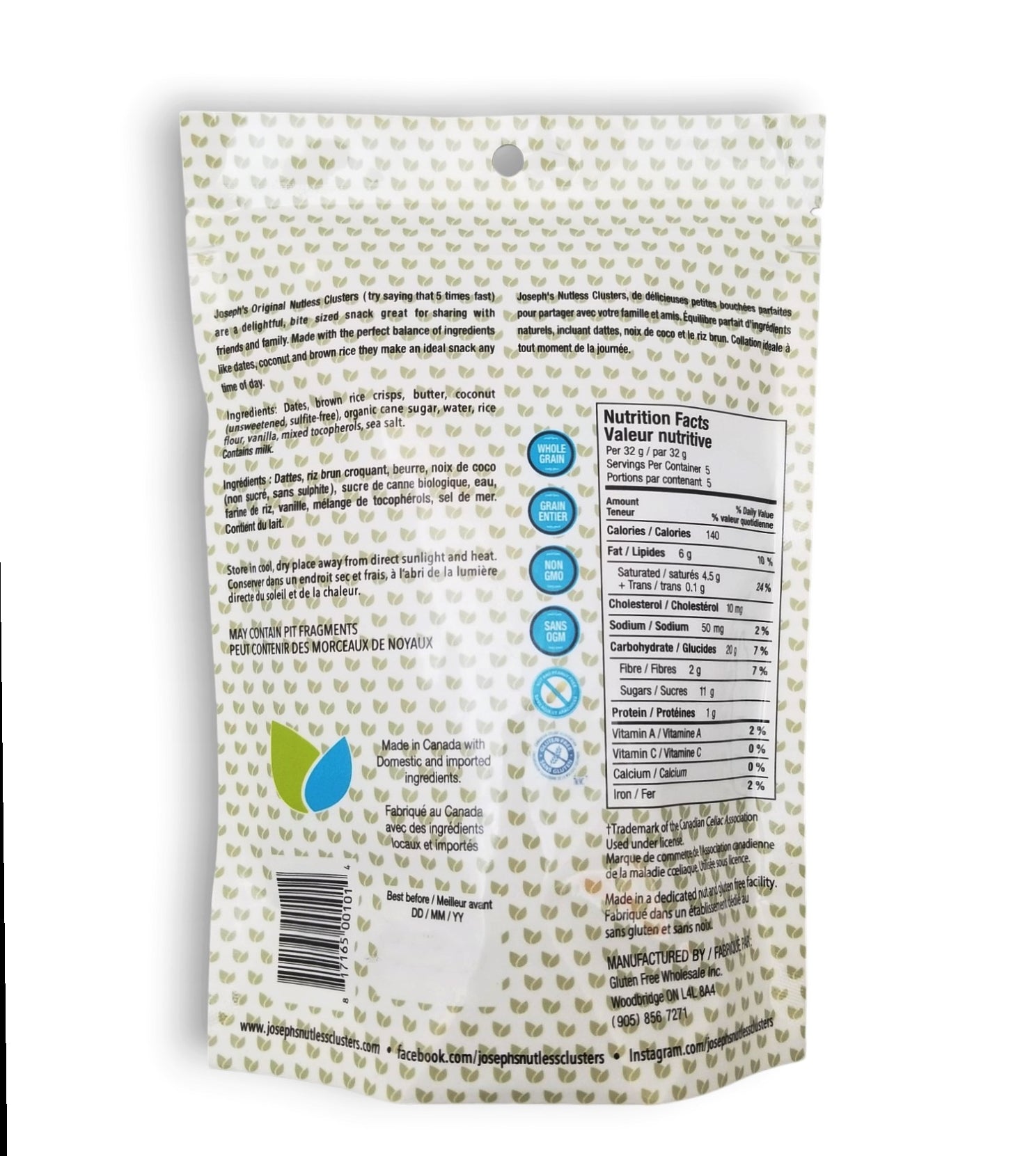 Joseph's Original Nutless Clusters, 160g/5.6 oz