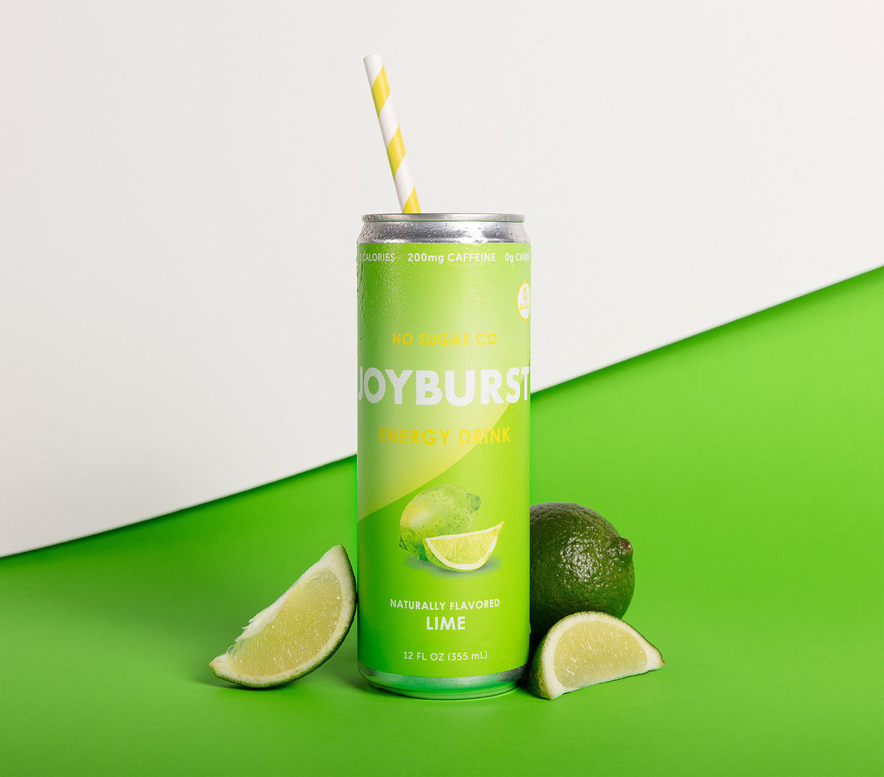 NoSugar Company Joyburst Energy Drink, Lime Flavor, 355mL/12.4 oz. Can {Imported from Canada}