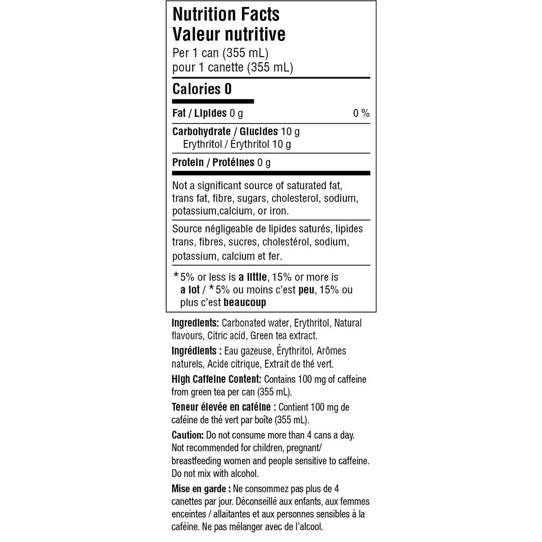 NoSugar Company Joyburst Energy Drink, Lime Flavor, 355mL/12.4 oz. Can {Imported from Canada}