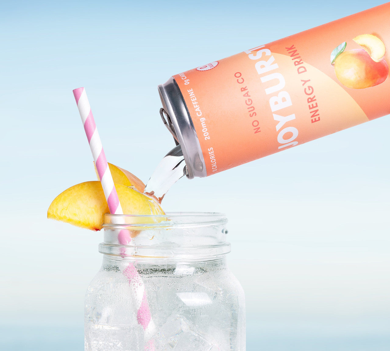 NoSugar Company Joyburst Energy Drink, Peach Mango Flavor, 355mL/12.4 oz. Can {Imported from Canada}