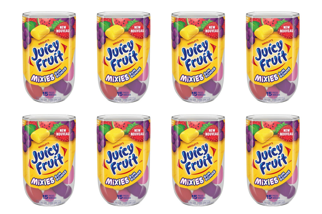 Juicy Fruit Mixies Gum, Sugarfree Bottle, 15ct (8pk) {Imported from Canada}