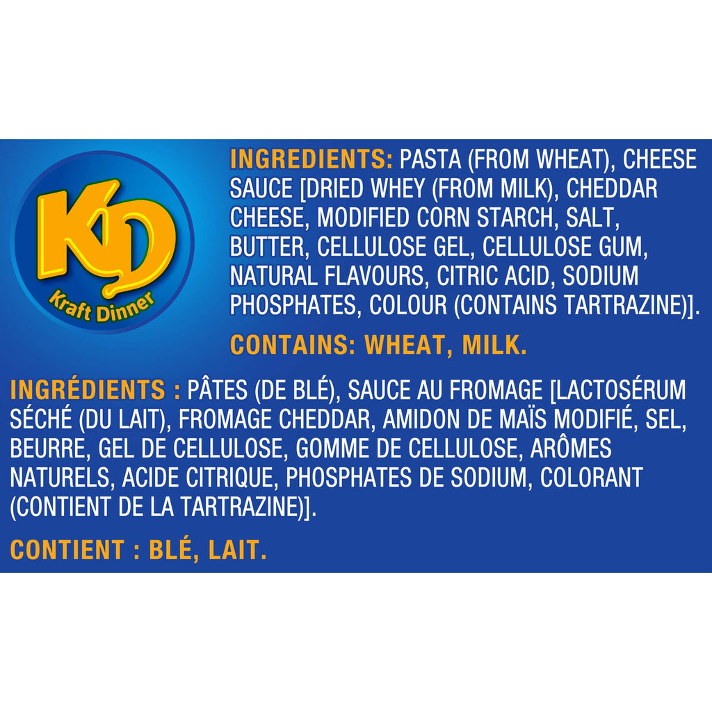KD Kraft Dinner Extra Creamy Mac & Cheese 200g/7.1 oz - Ingredients