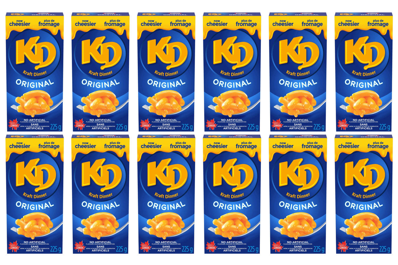 Kraft Dinner, Original Macaroni & Cheese 225g/7.6oz., 12ct, {Imported from Canada}