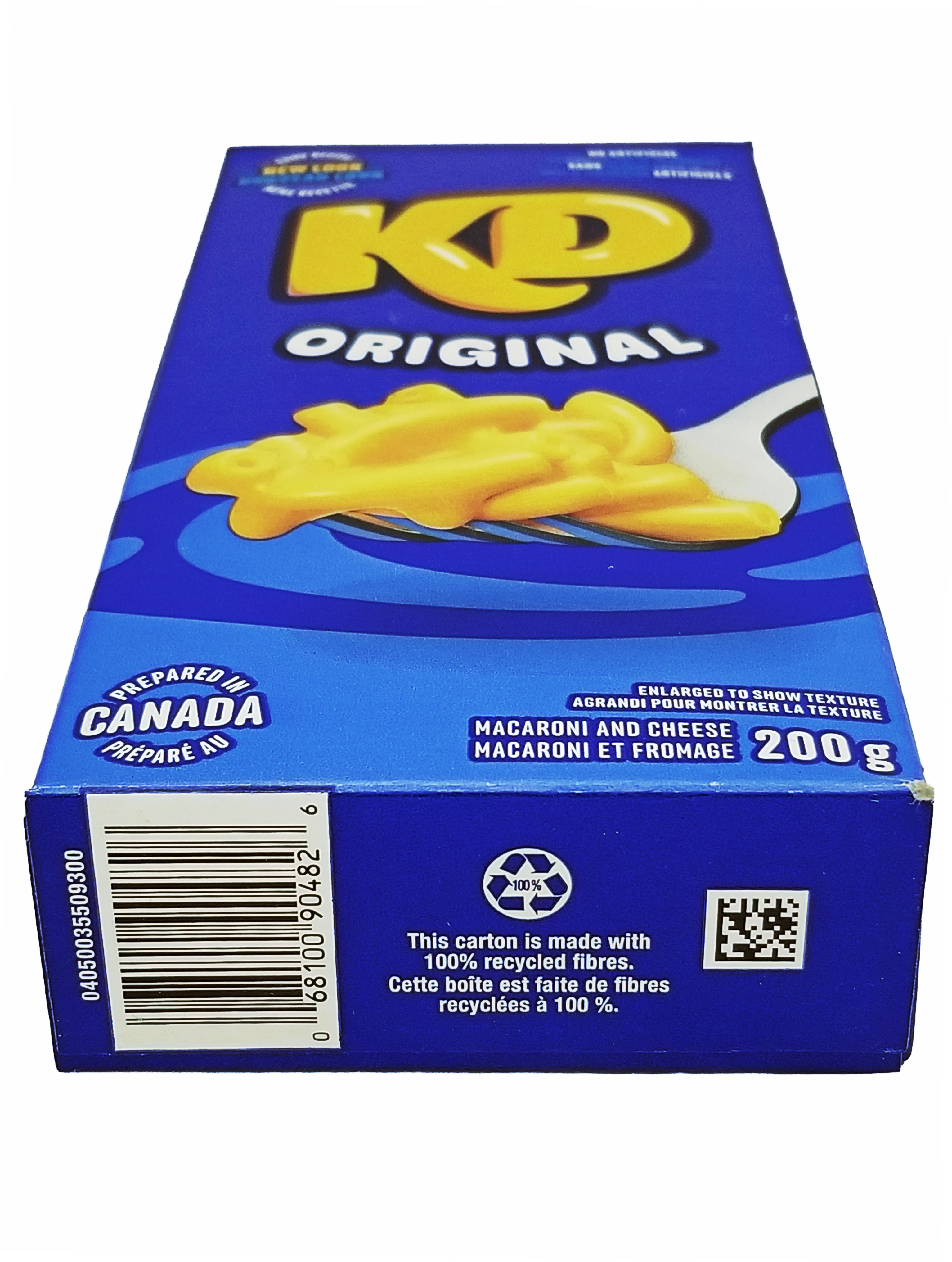 Box of KD Kraft Dinner Original Macaroni and Cheese Dinner, 200g/7.05 oz with blue packaging