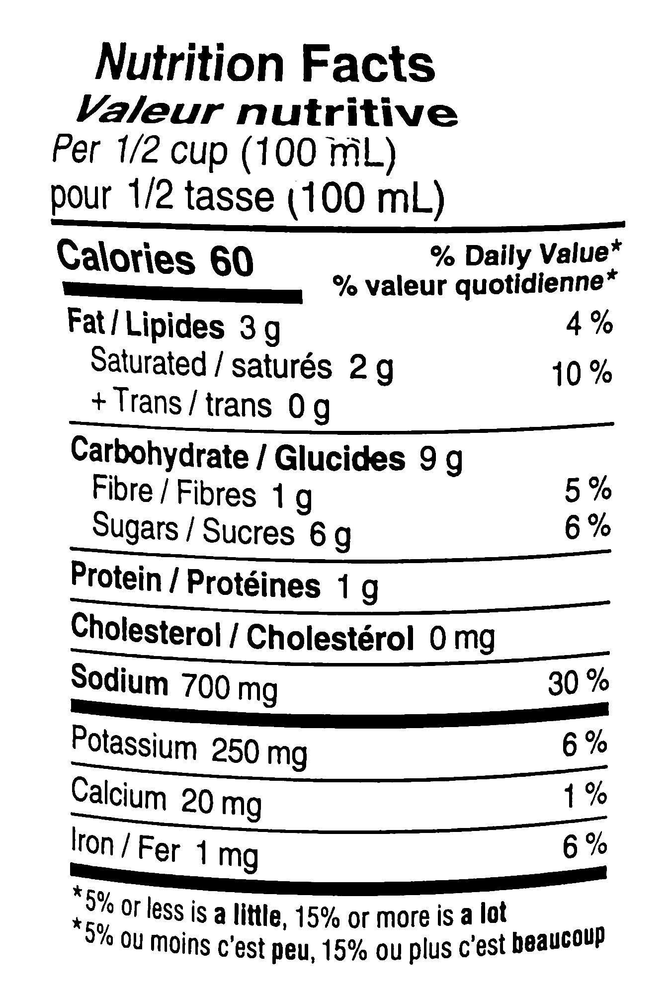 KFI Vegan Butter Chicken Cooking Sauce, 395ml/13.4 oz., Jar, nutrition facts label.