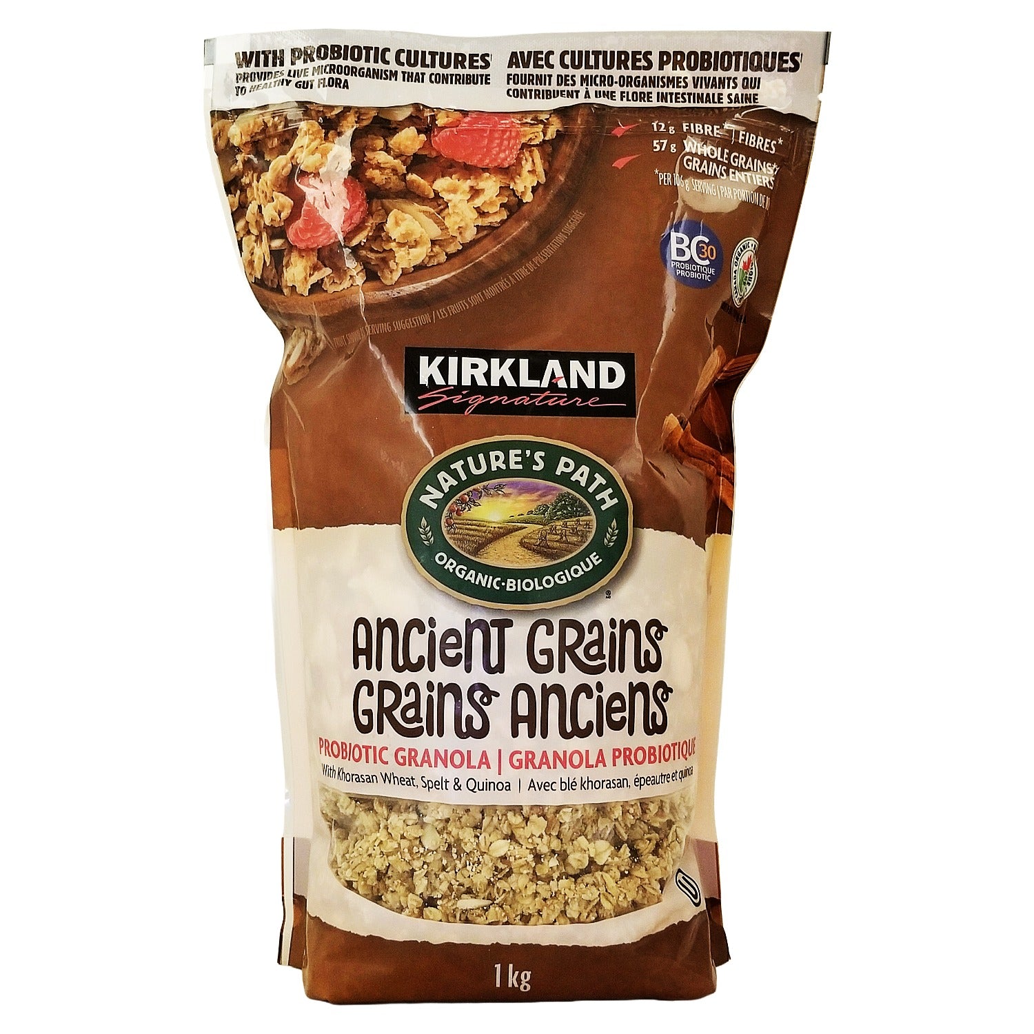 Nature's Path Organic Ancient Grains Probiotic Granola 1 kg bag front — bulk organic granola 35.3 oz