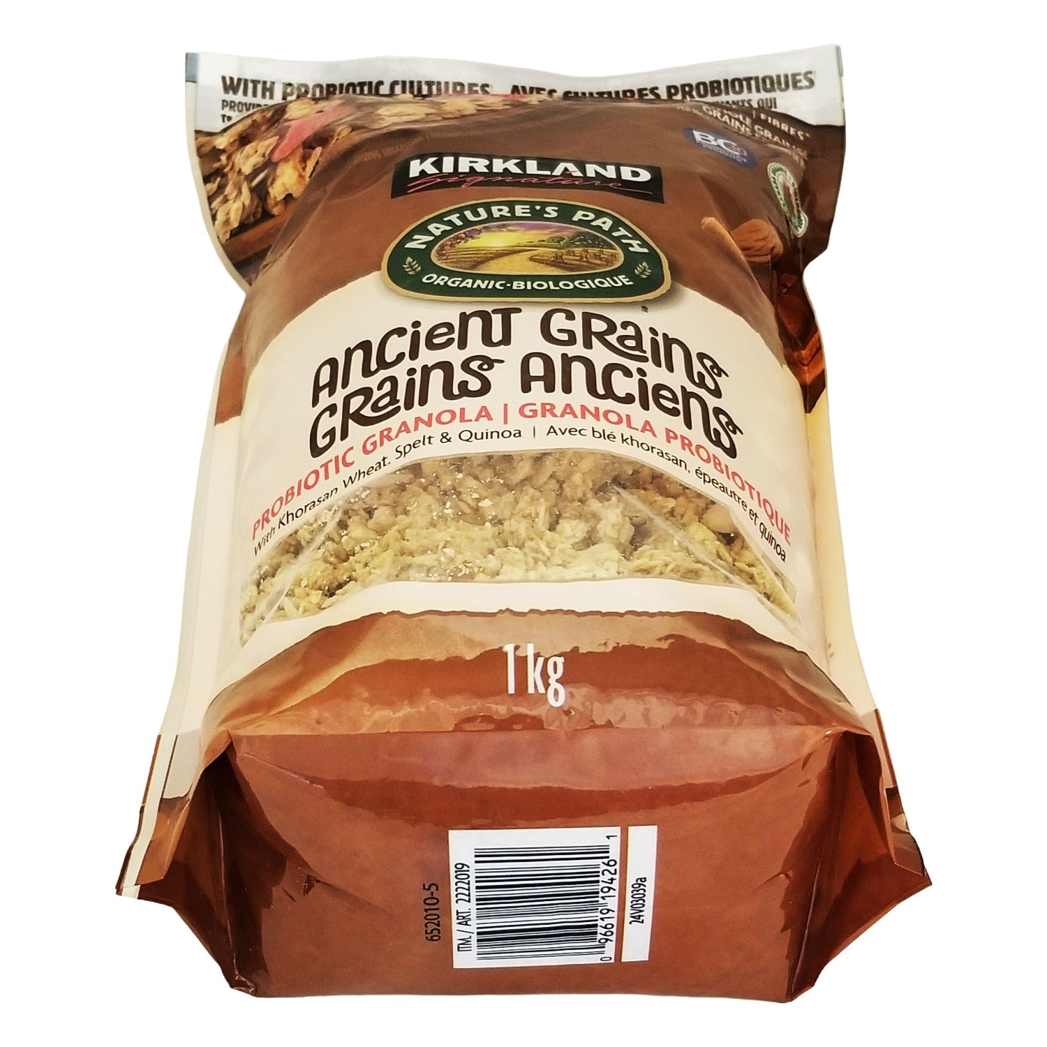 Nature's Path Organic Ancient Grains Probiotic Granola 1 kg UPC barcode — bulk breakfast granola