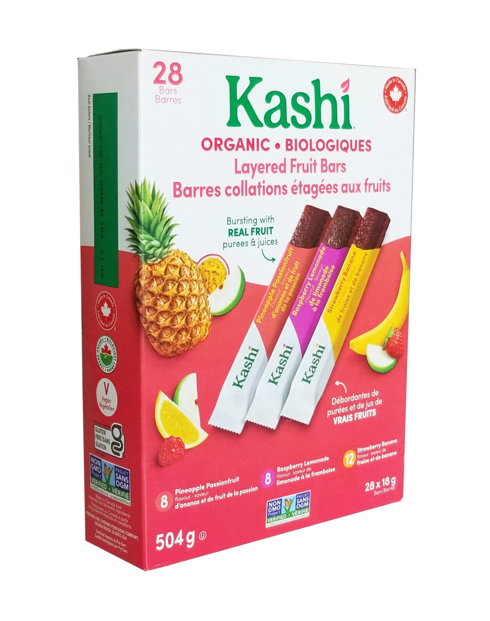 Kashi Organic Layered Fruit Bars, 28 Bars, 504g/17.6 oz, Box {Imported from Canada}