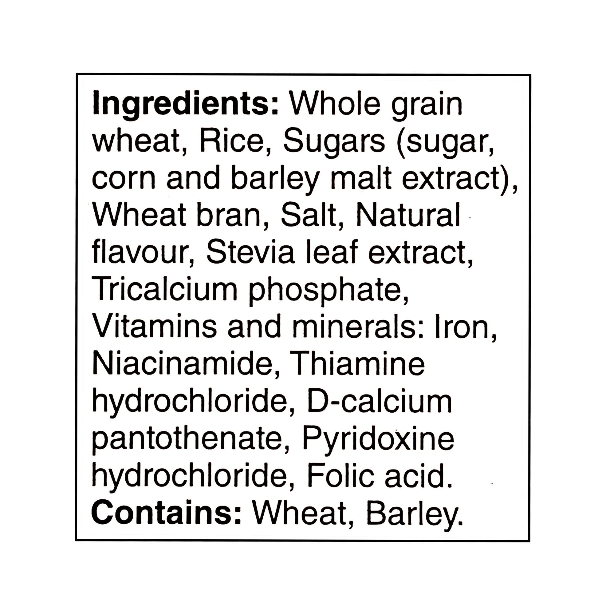 Kellogg's Frosted Flakes Less Sugar 338g ingredients list