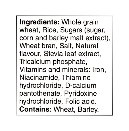 Kellogg's Frosted Flakes Less Sugar 338g ingredients list