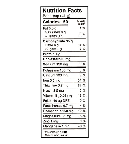 Kellogg's Frosted Flakes Less Sugar 338g nutrition facts panel