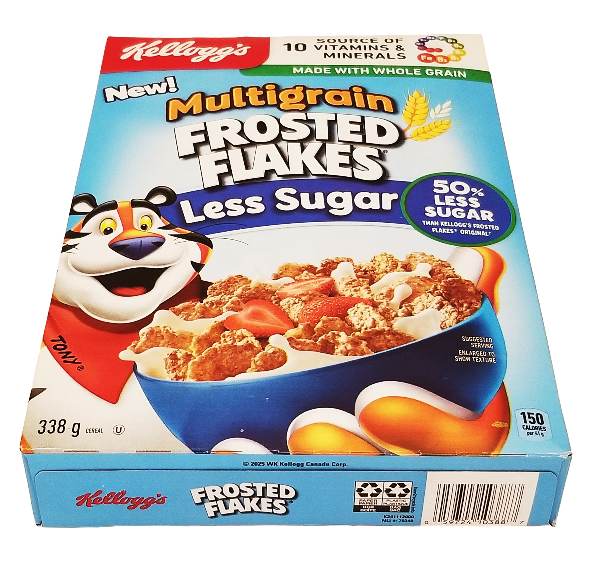 Kellogg's Frosted Flakes Less Sugar 338g UPC barcode