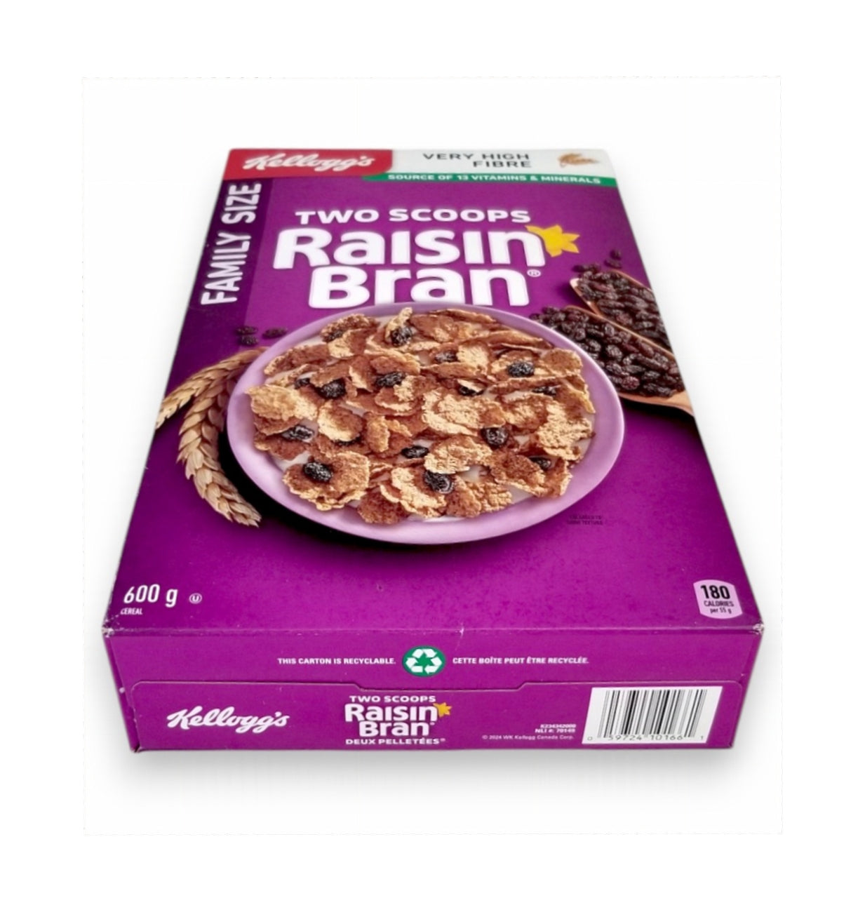 Kellogg's, Two Scoops, Raisin Bran Cereal, 600g/21.2 oz - Bottom
