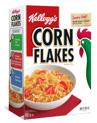 Kellogg's Corn Flakes Cereal, 680g / 23.98oz - Front Of Box