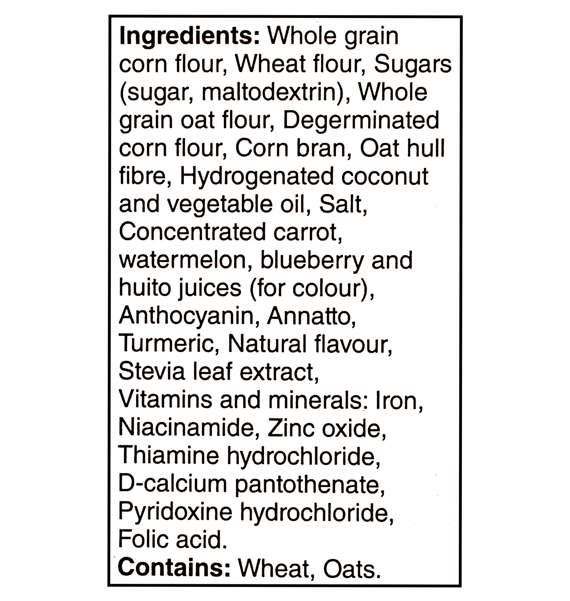 Kellogg's Froot Loops Less Sugar 250g ingredients list