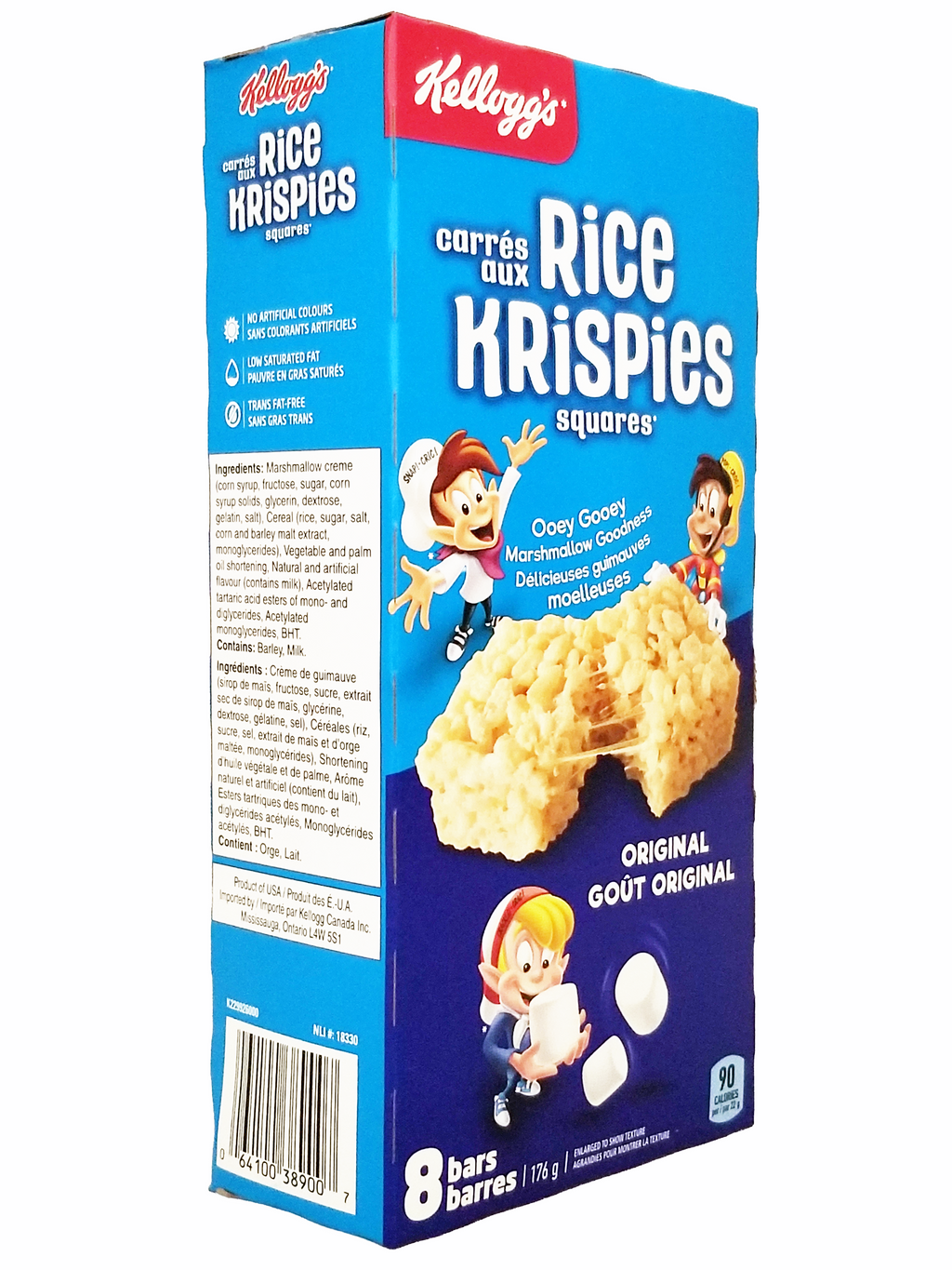 Box of Kellogg's Original Rice Krispies Bars 176g/6.2 oz on a white background