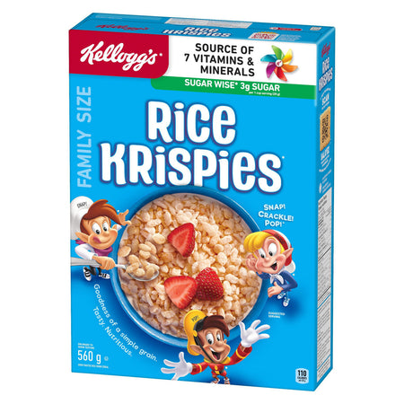 Kellogg's, Rice Krispies Cereal, 560g/19.6 oz., Box Right Angle
