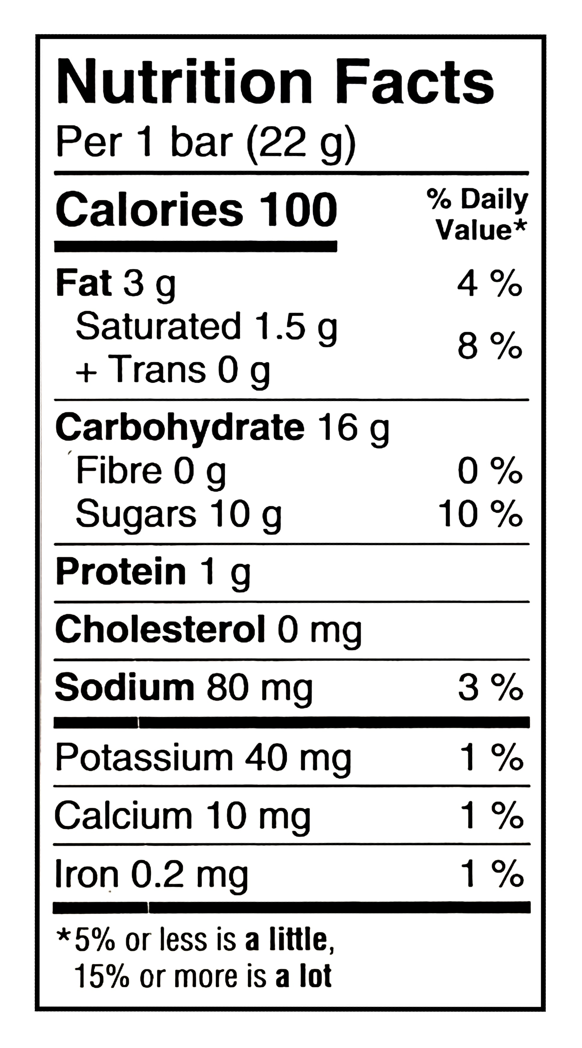 Nutrition facts label for Kellogg's Rice Krispies Squares Nut Butter - 154g on a white background