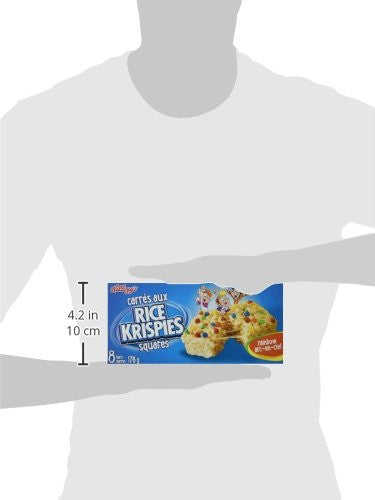 Kellogg's Rice Krispies Square Bars, 8ct, Rainbow Cereal Bars 176g/6.2oz., Box Size