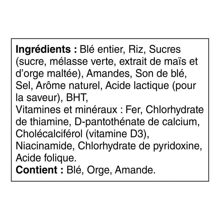 Kellogg's Special K Vanilla Almond, Family Pack, Cereal 570g/20 oz. Box Ingredients In French