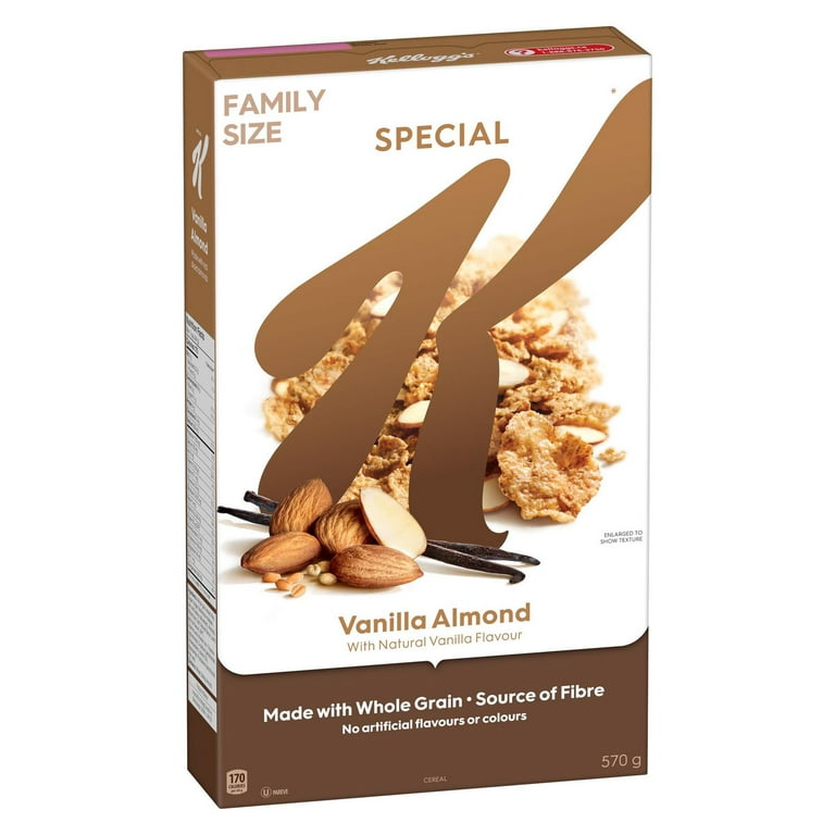Kellogg's Special K Vanilla Almond, Family Pack, Cereal 570g/20 oz. Box Left Angle