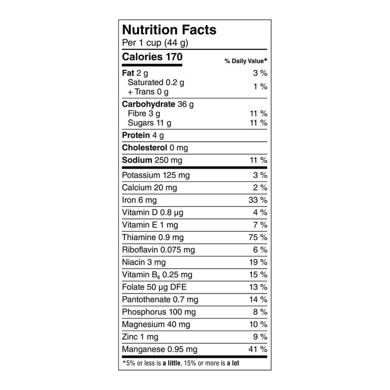 Kellogg's Special K Vanilla Almond, Family Pack, Cereal 570g/20 oz. Box Nutrition Facts
