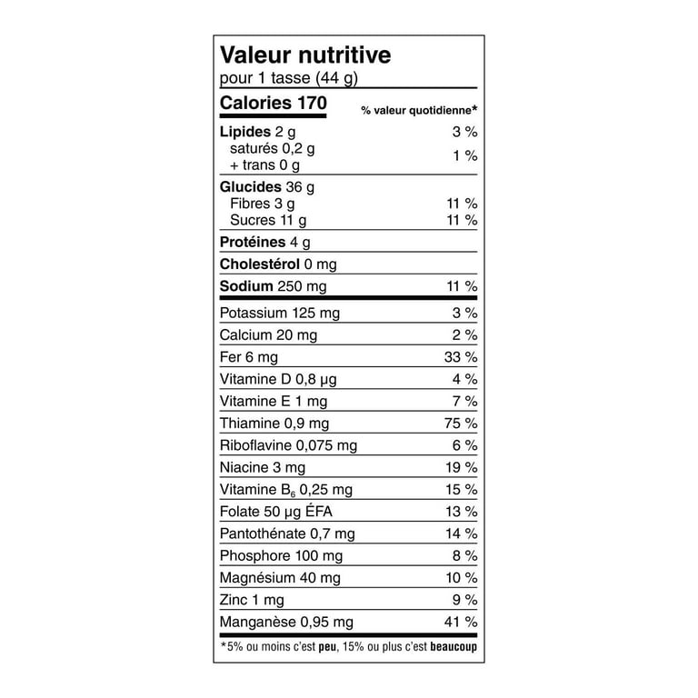 Kellogg's Special K Vanilla Almond, Family Pack, Cereal 570g/20 oz. Box Nutrition Facts In French