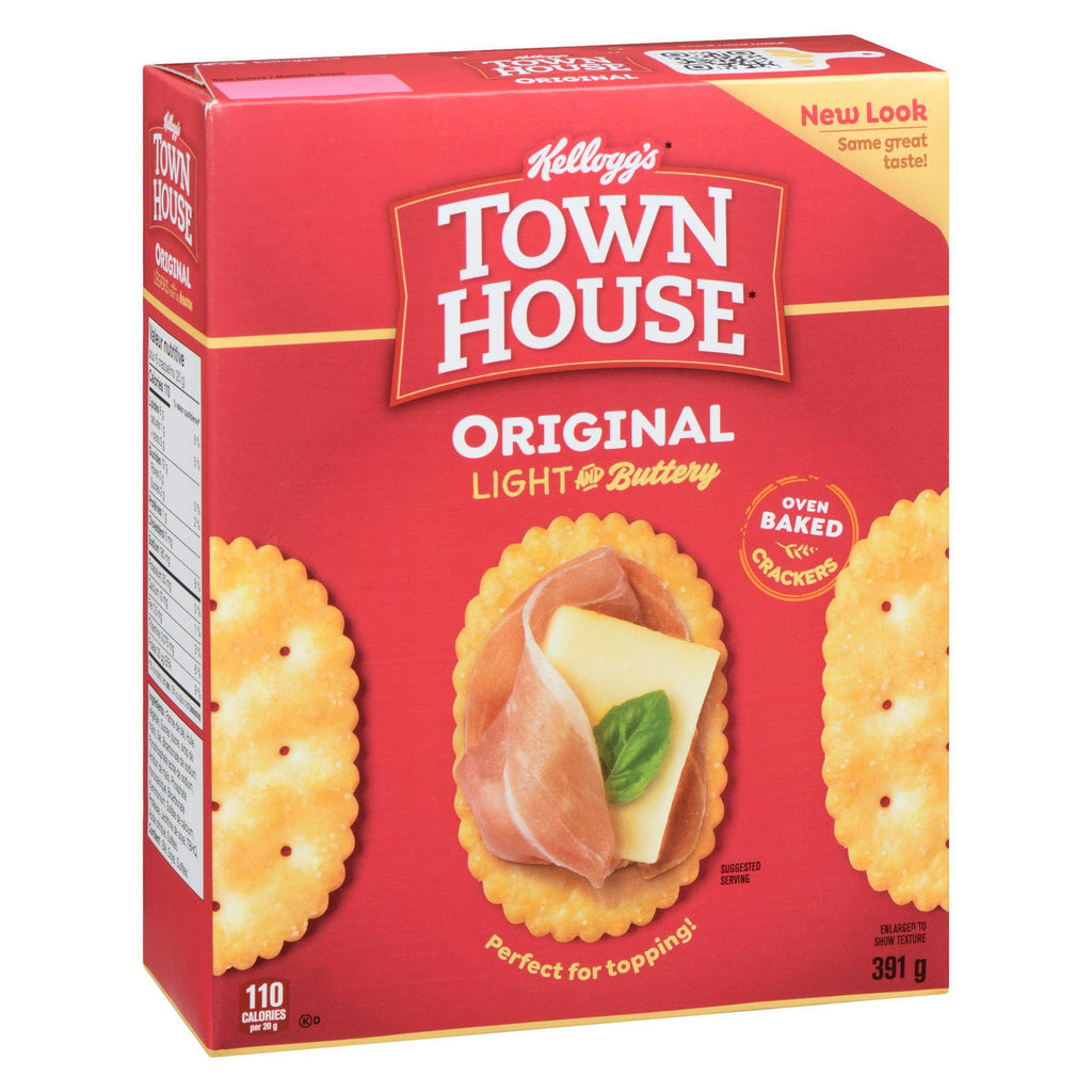 Kellogg's Town House Original Crackers, 391g/13.7 oz. Box Right Angle
