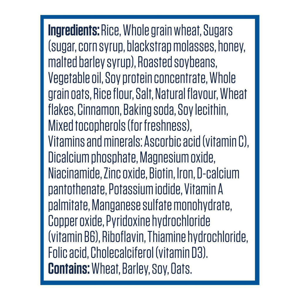 Kellogg's Vector Meal Replacement Cereal, 1.13 Kg/2.5lbs Box Ingredients