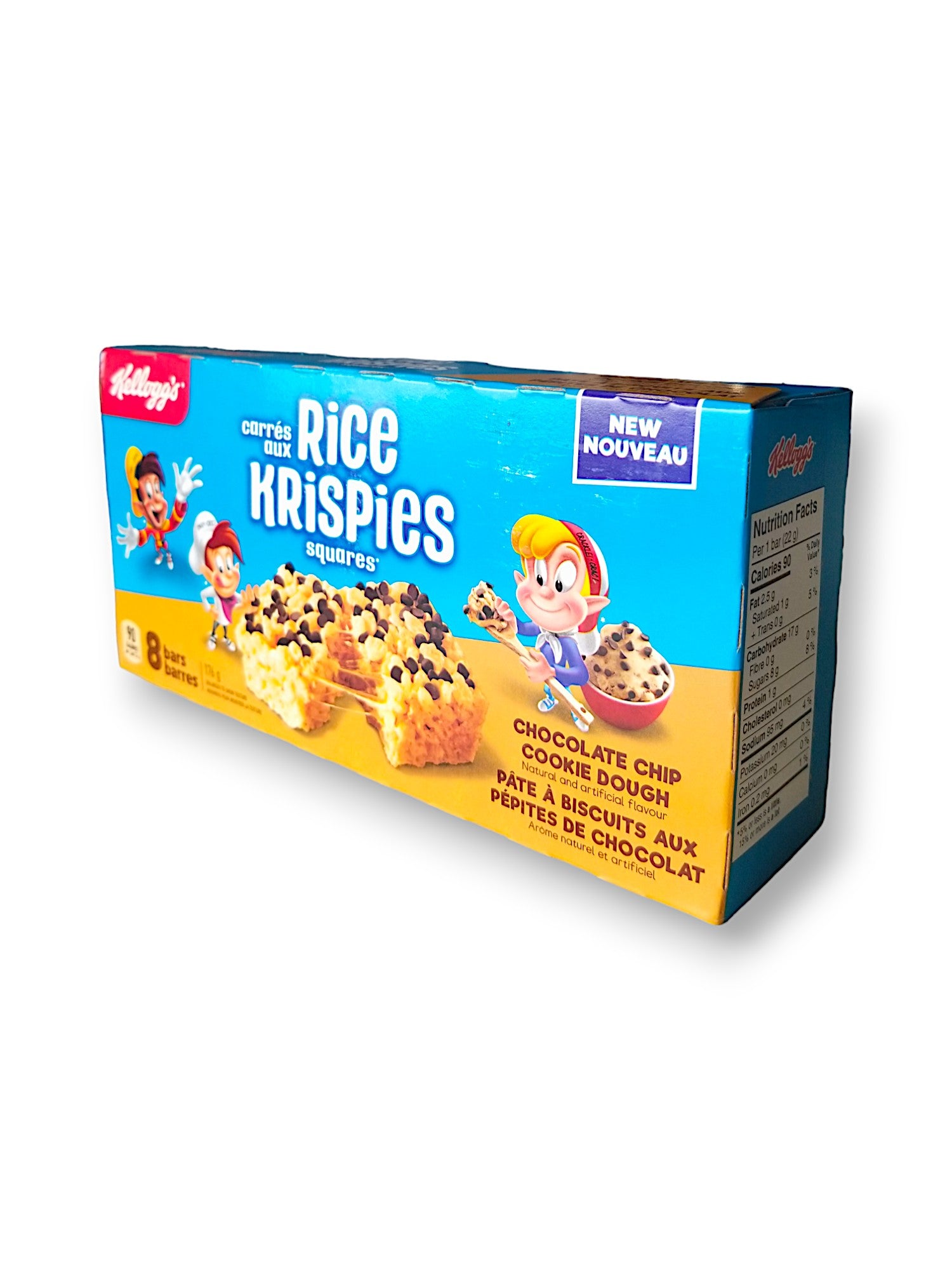 Kellogg's Rice Krispies Squares, Chocolate Chip-Cookie Dough, side of box