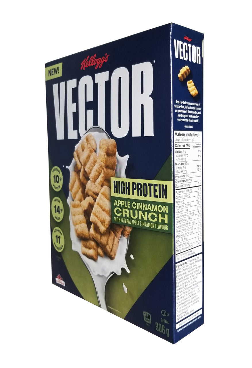 Kellogg's Vector Apple Cinnamon Crunch Cereal, 306g/10.7 oz. Box {Imported from Canada}